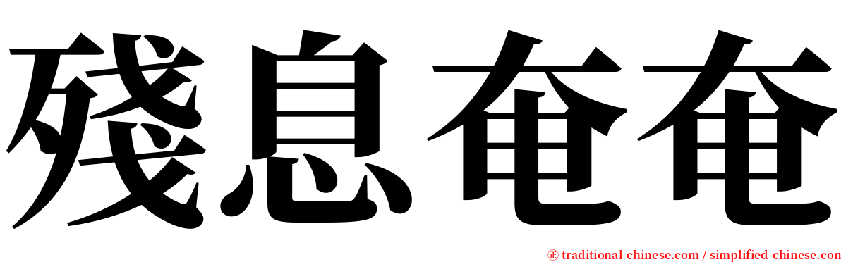 殘息奄奄 serif font