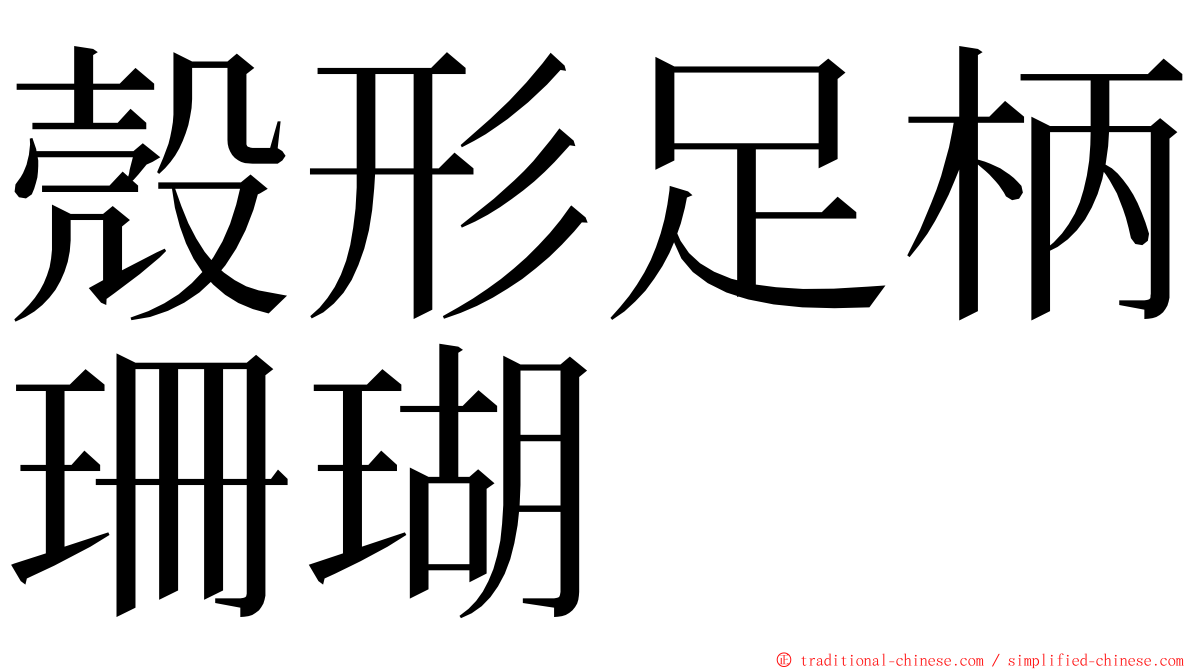 殼形足柄珊瑚 ming font