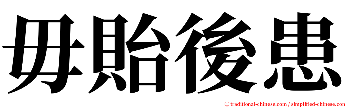 毋貽後患 serif font