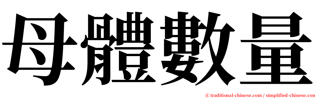 母體數量 serif font