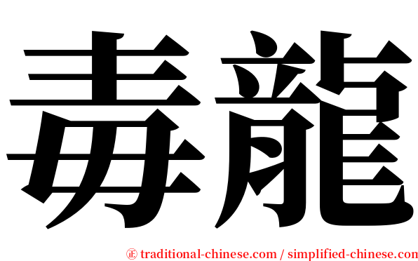 毒龍 serif font