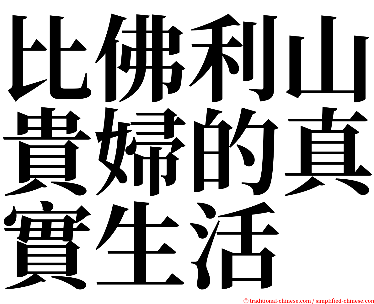 比佛利山貴婦的真實生活 serif font