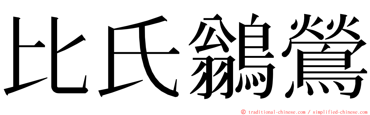 比氏鶲鶯 ming font