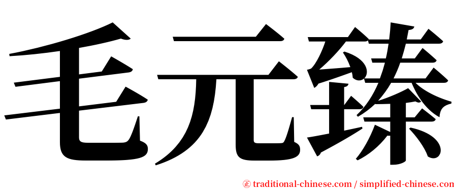 毛元臻 serif font