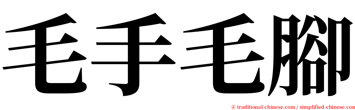 毛手毛腳 serif font