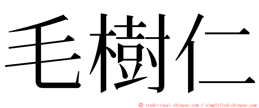 毛樹仁 ming font