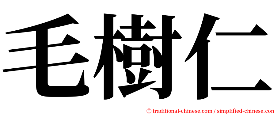 毛樹仁 serif font