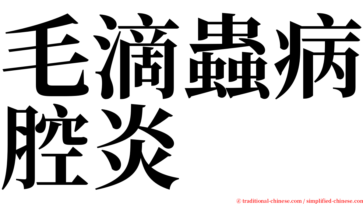 毛滴蟲病腔炎 serif font