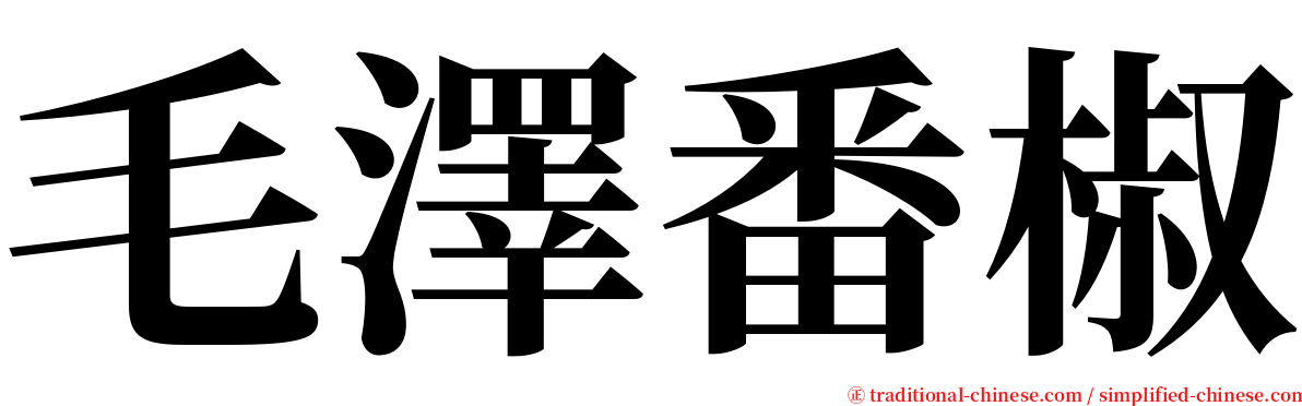 毛澤番椒 serif font
