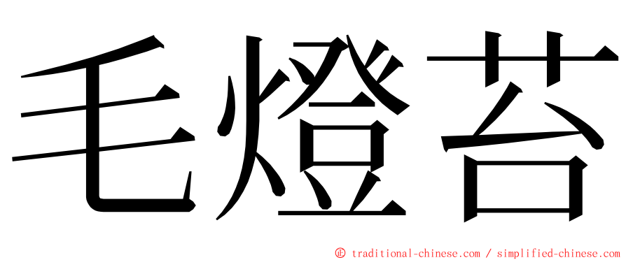 毛燈苔 ming font