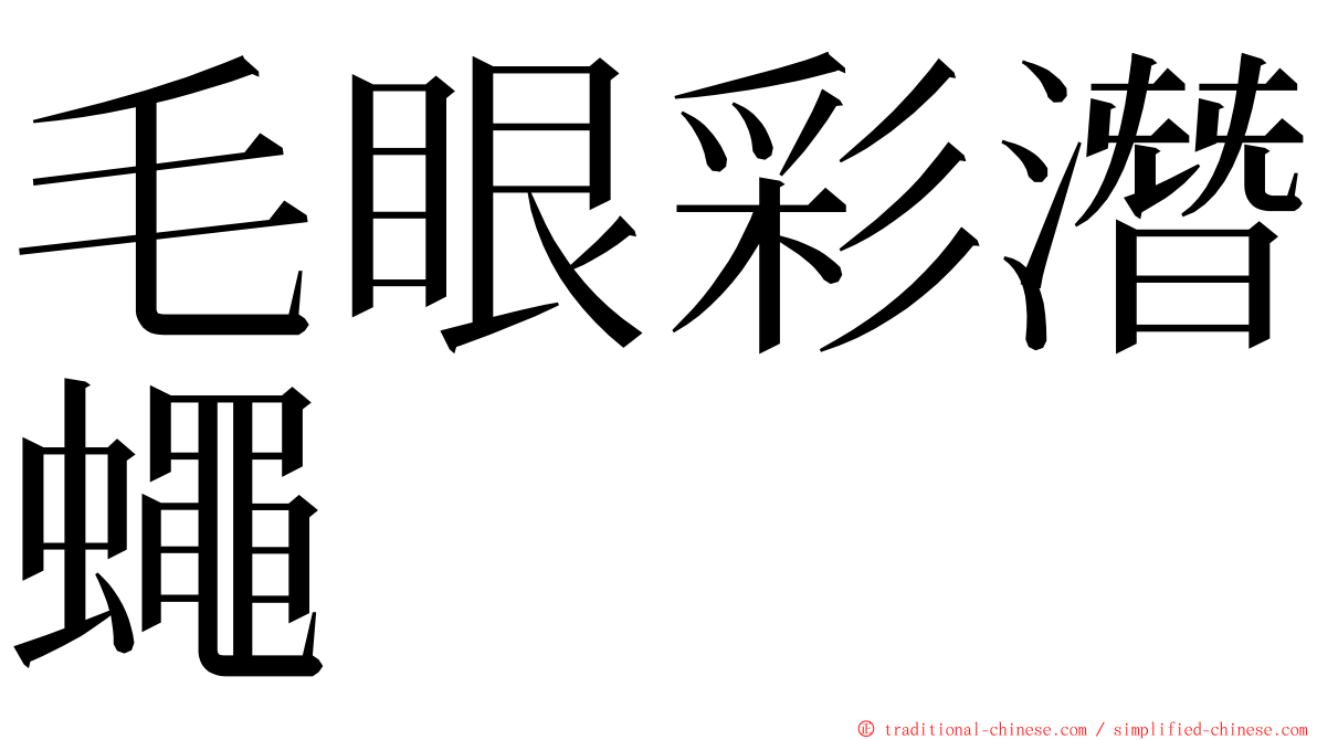 毛眼彩潛蠅 ming font