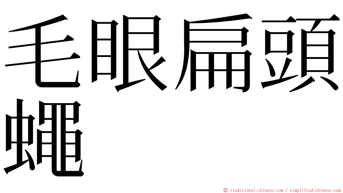 毛眼扁頭蠅 ming font