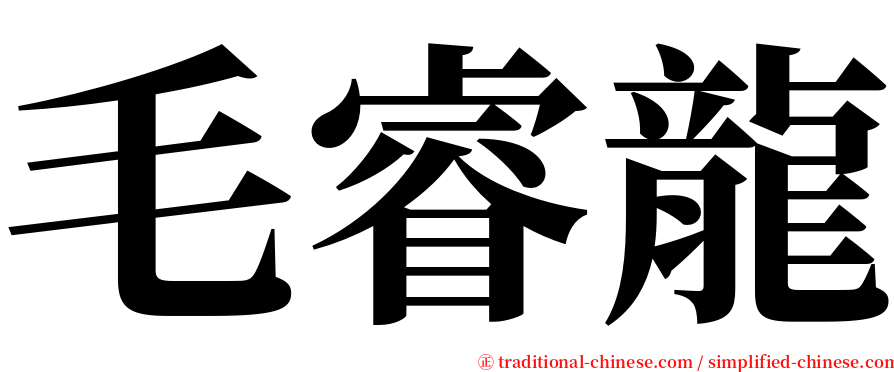 毛睿龍 serif font