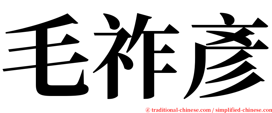 毛祚彥 serif font