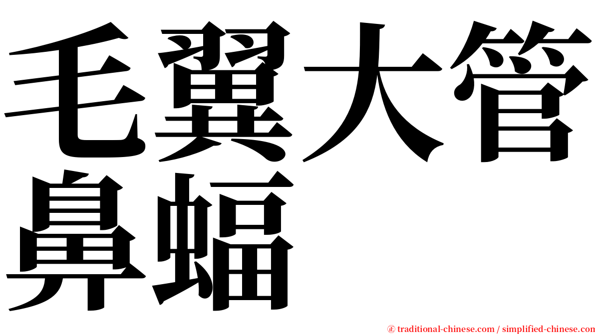 毛翼大管鼻蝠 serif font