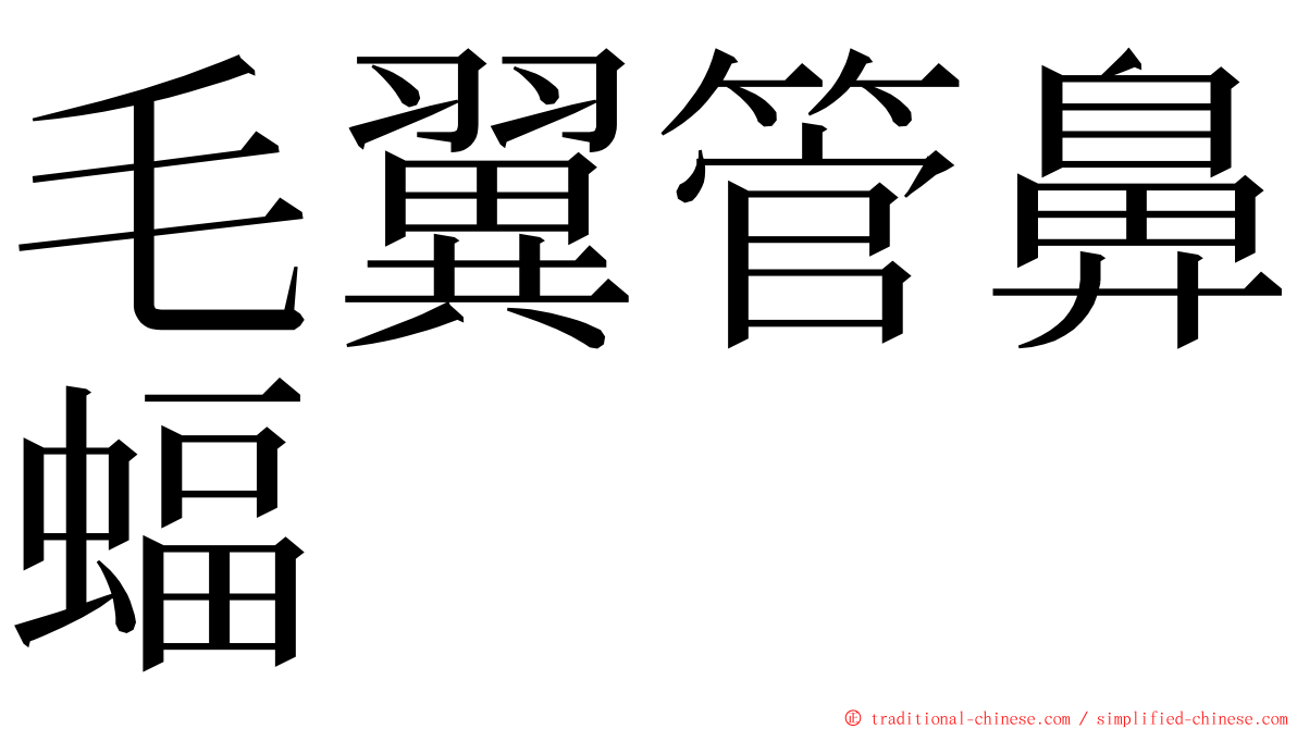 毛翼管鼻蝠 ming font