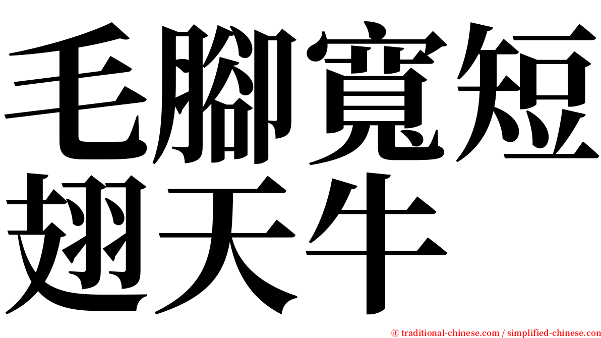 毛腳寬短翅天牛 serif font