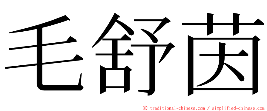 毛舒茵 ming font