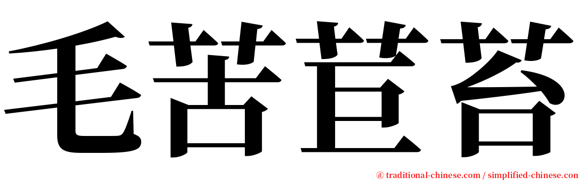 毛苦苣苔 serif font