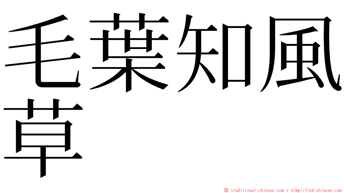 毛葉知風草 ming font