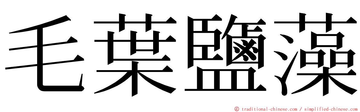 毛葉鹽藻 ming font