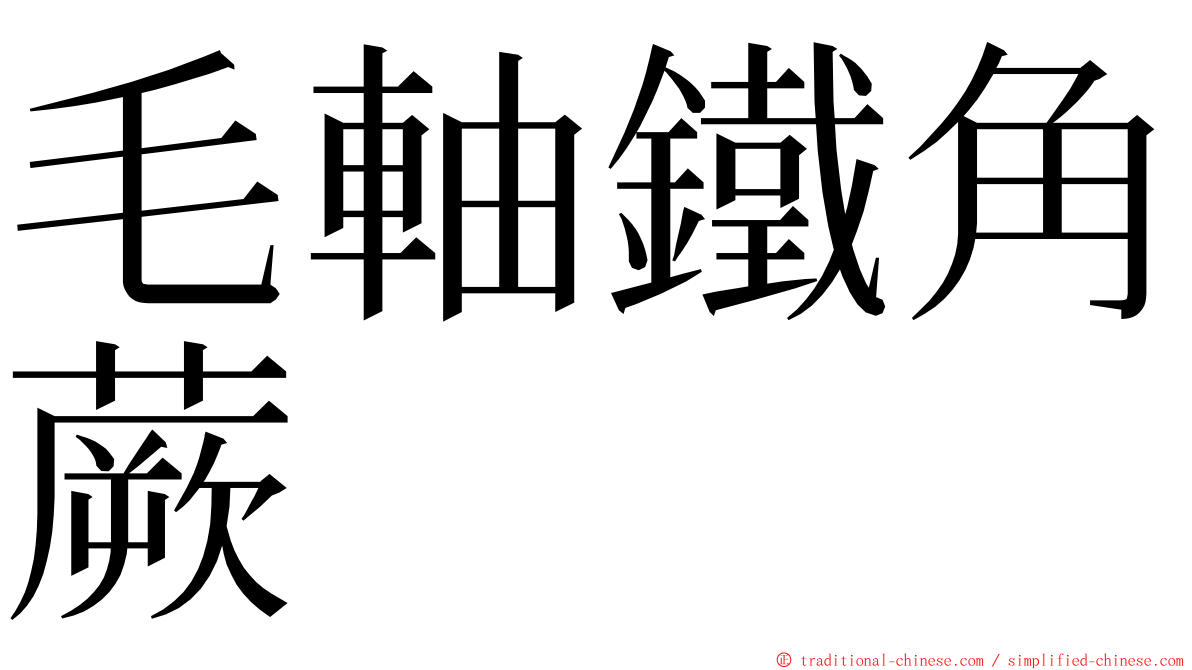 毛軸鐵角蕨 ming font