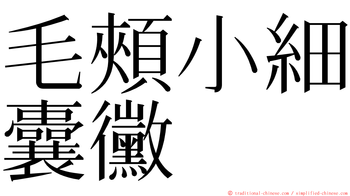 毛頰小細囊黴 ming font