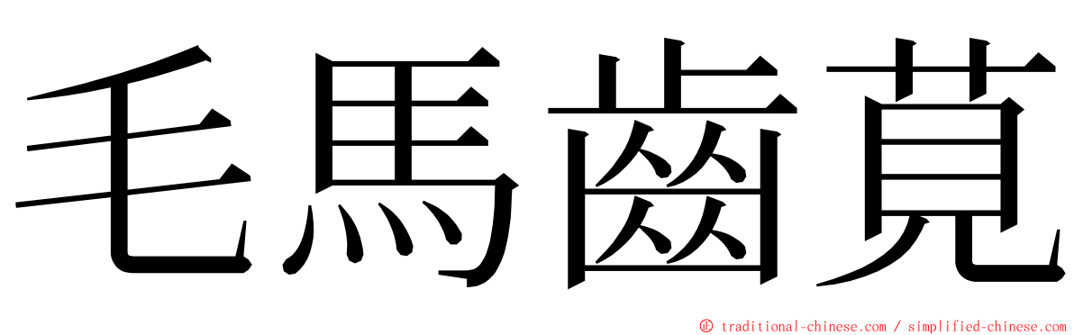 毛馬齒莧 ming font