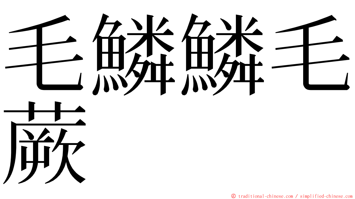 毛鱗鱗毛蕨 ming font