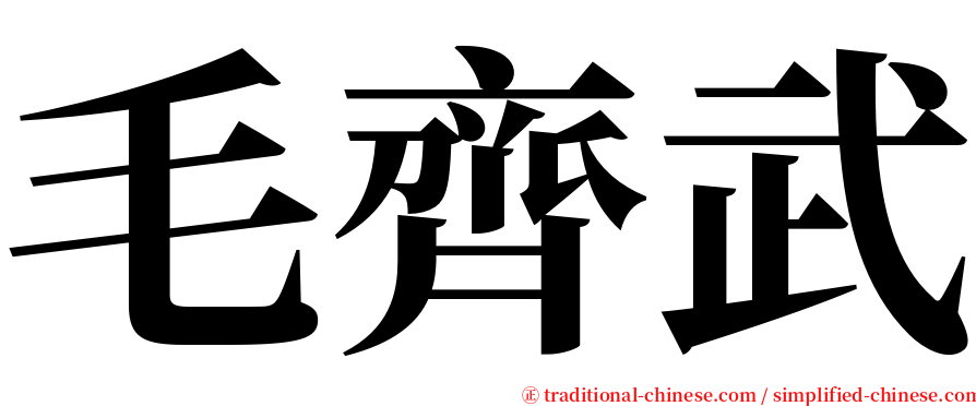 毛齊武 serif font