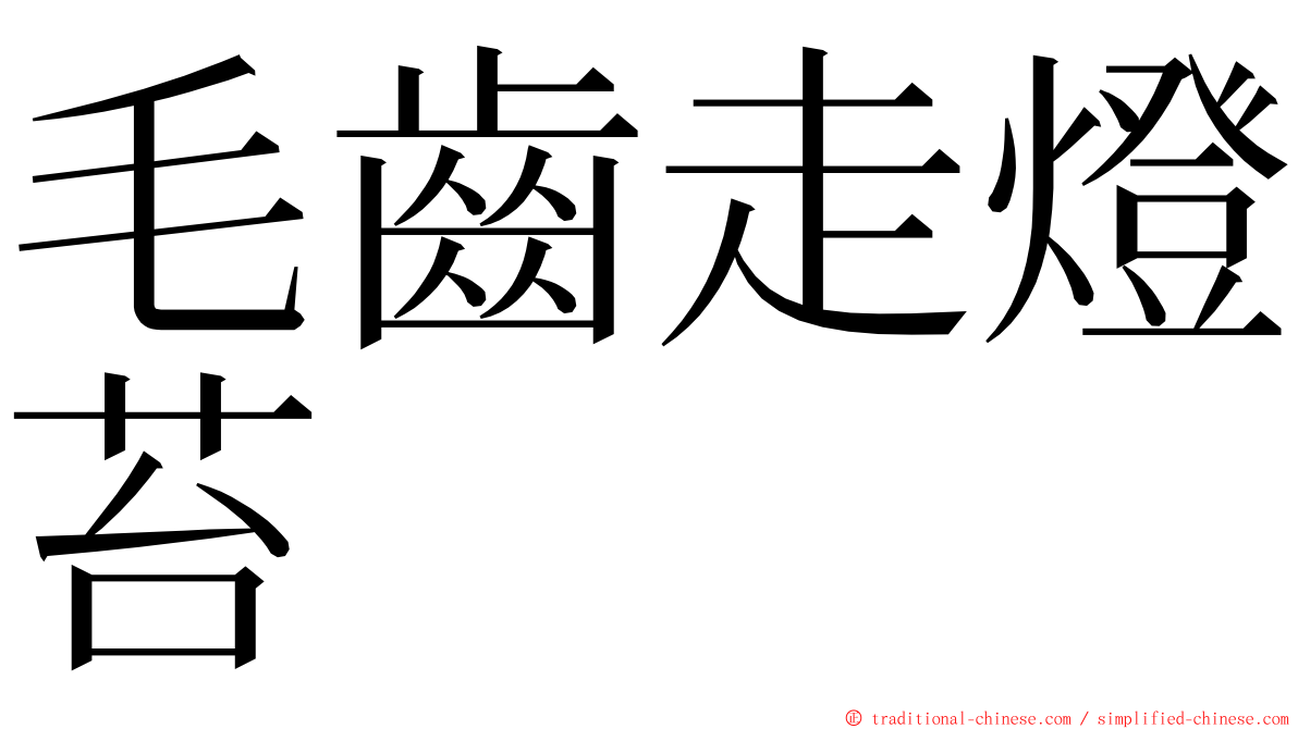 毛齒走燈苔 ming font