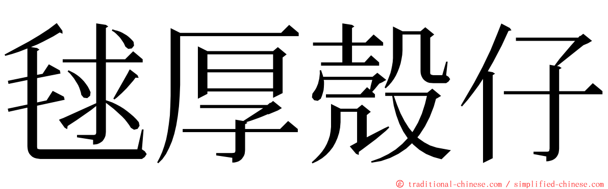 毬厚殼仔 ming font