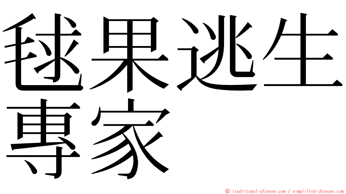 毬果逃生專家 ming font