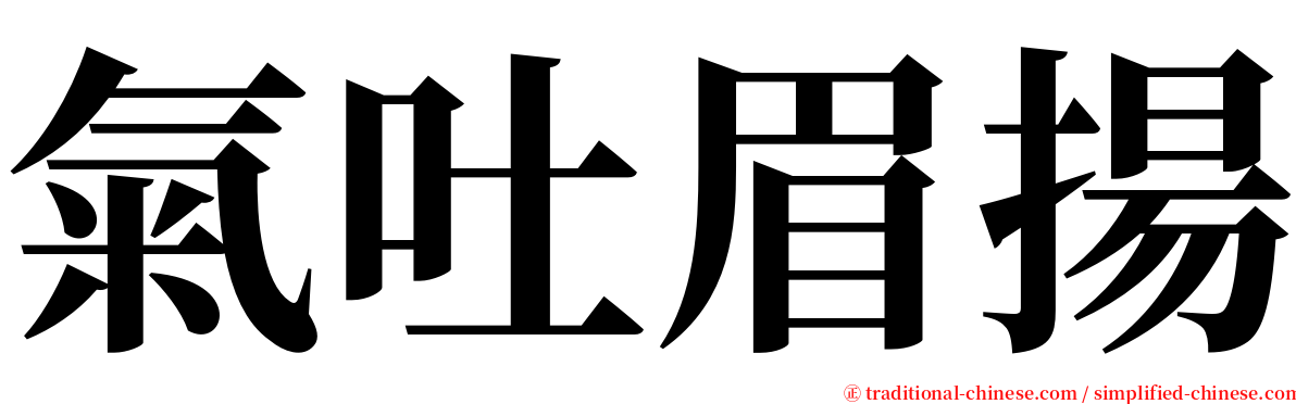 氣吐眉揚 serif font