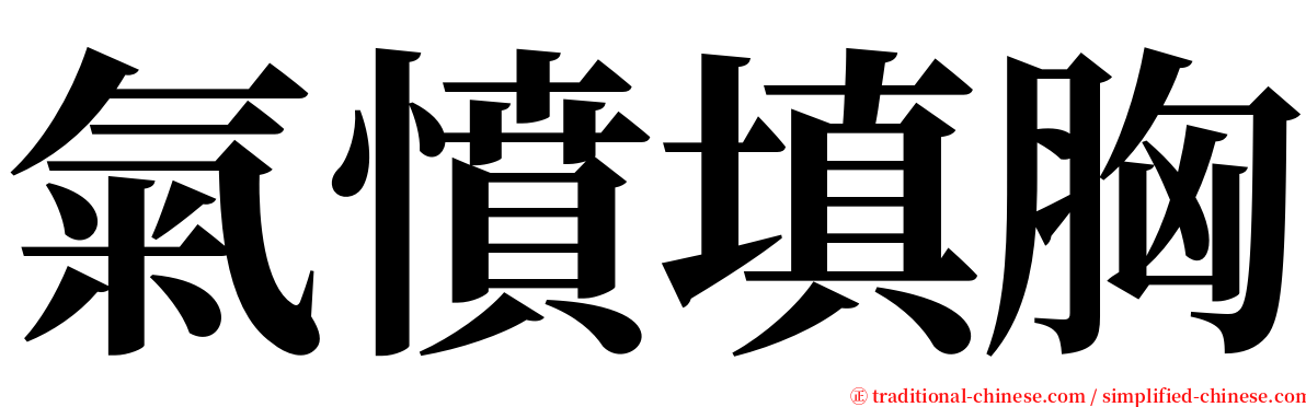 氣憤填胸 serif font