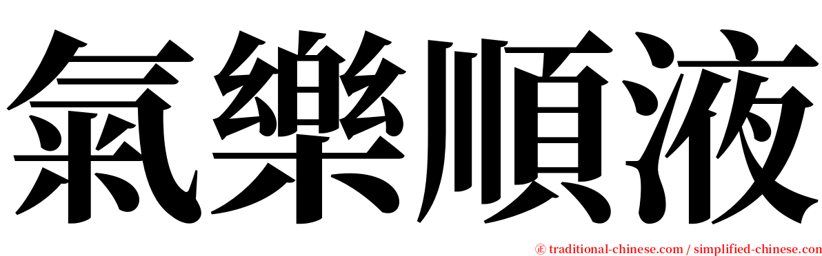 氣樂順液 serif font