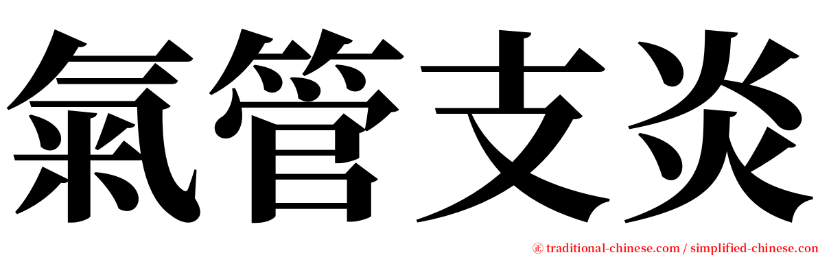 氣管支炎 serif font