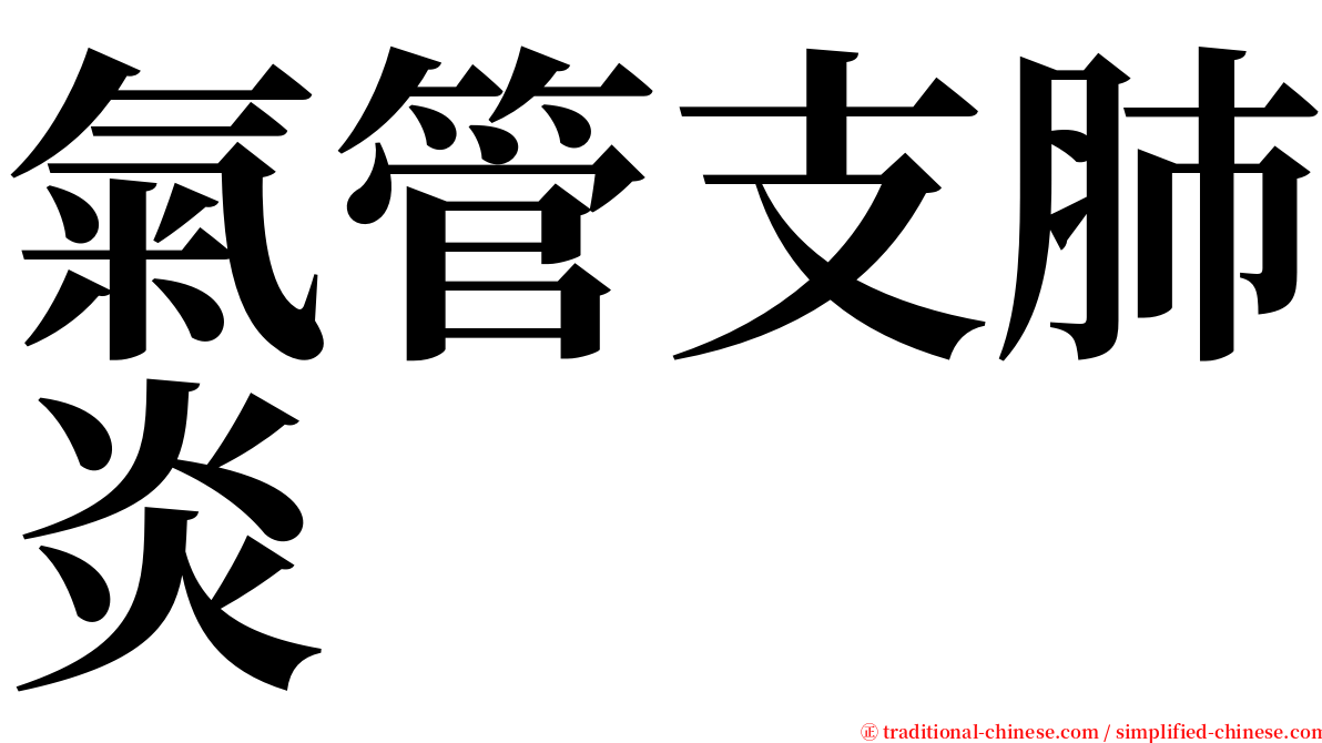 氣管支肺炎 serif font