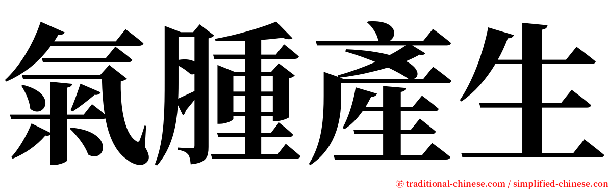 氣腫產生 serif font