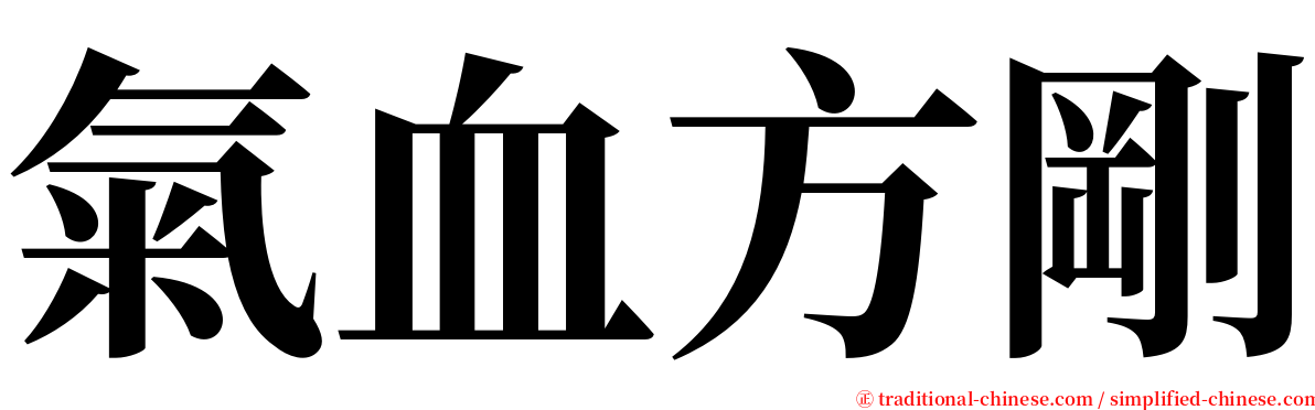 氣血方剛 serif font