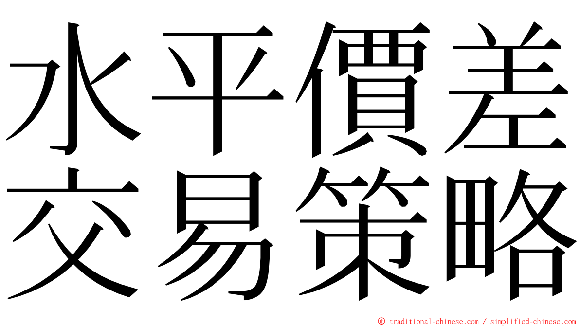 水平價差交易策略 ming font