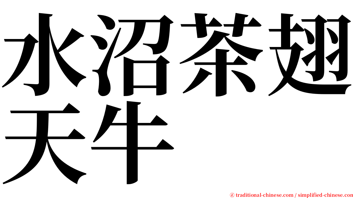 水沼茶翅天牛 serif font