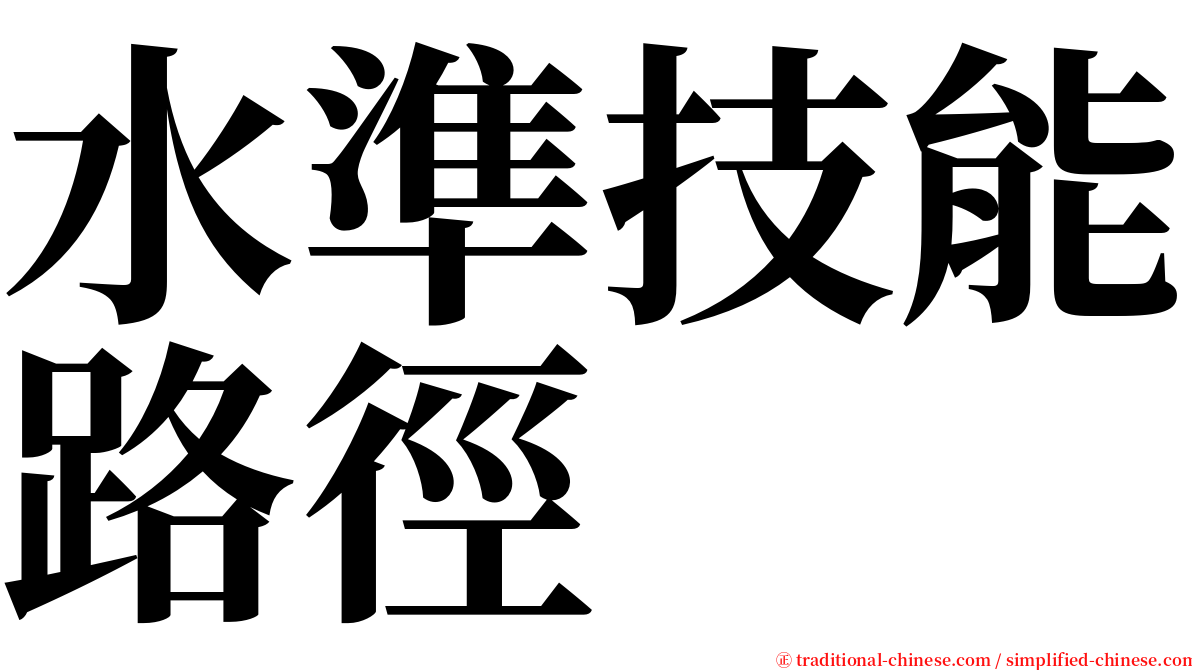 水準技能路徑 serif font