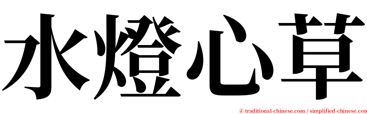 水燈心草 serif font