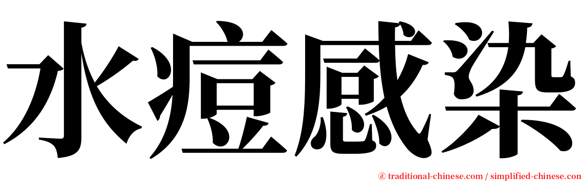 水痘感染 serif font