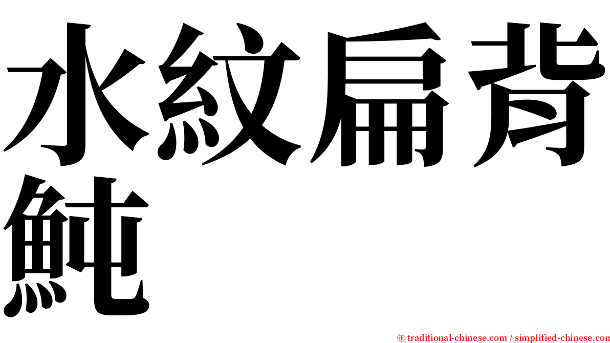 水紋扁背魨 serif font