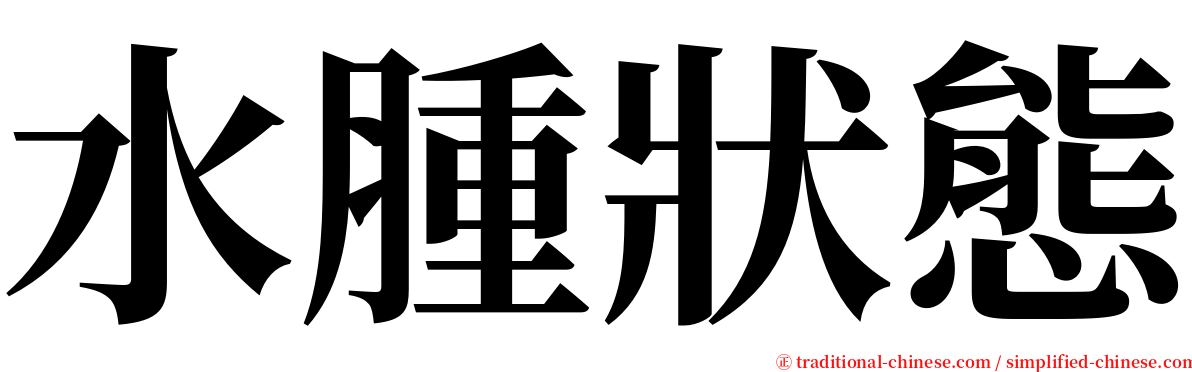 水腫狀態 serif font