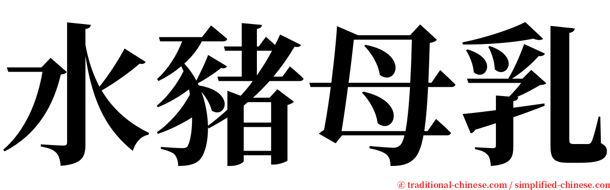 水豬母乳 serif font