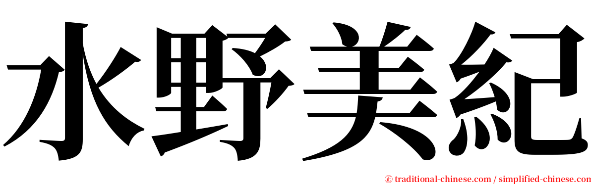 水野美紀 serif font