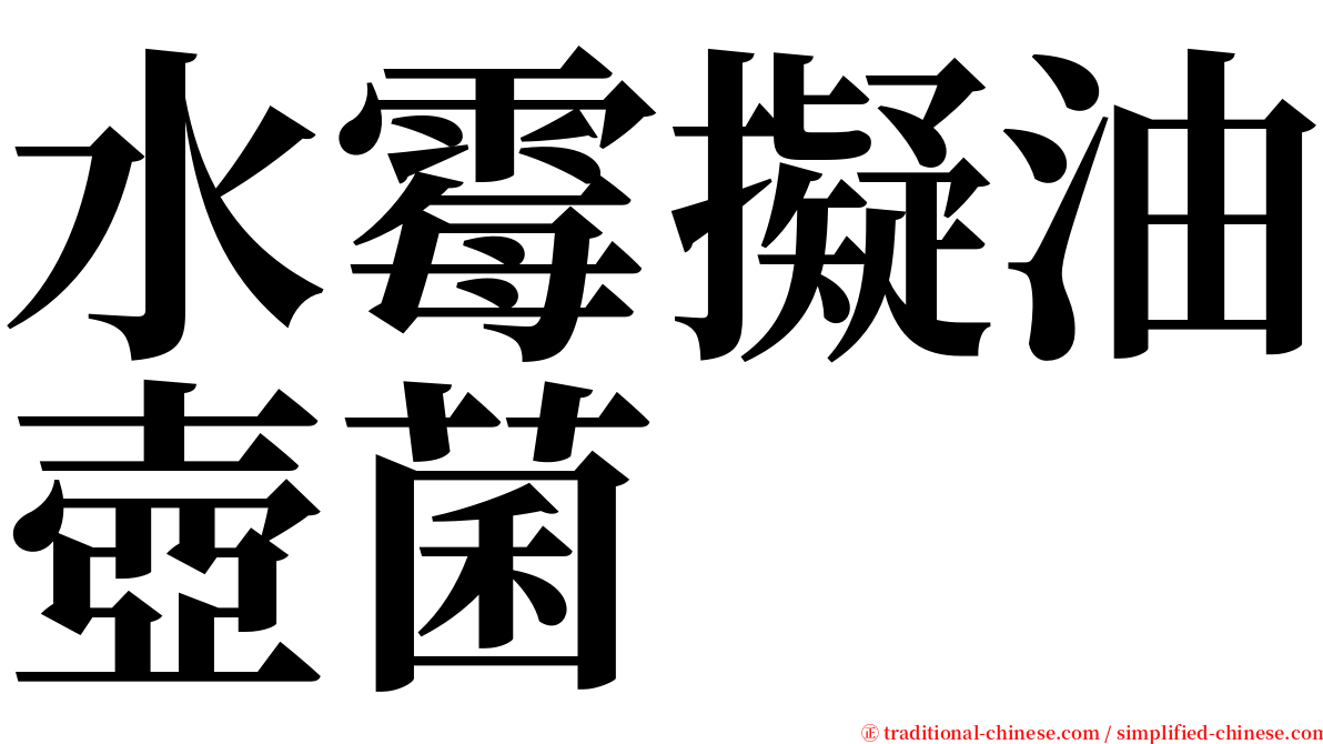 水霉擬油壺菌 serif font